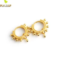925 sterling silver round nails gold hoop earrings for women light luxury lady student ear buckle fine jewelry flyleaf