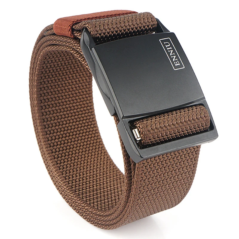 

2021 new technology magnetic buckle tactical belt soft nylon fast release buckle unisex sports belt jeans casual pants belt