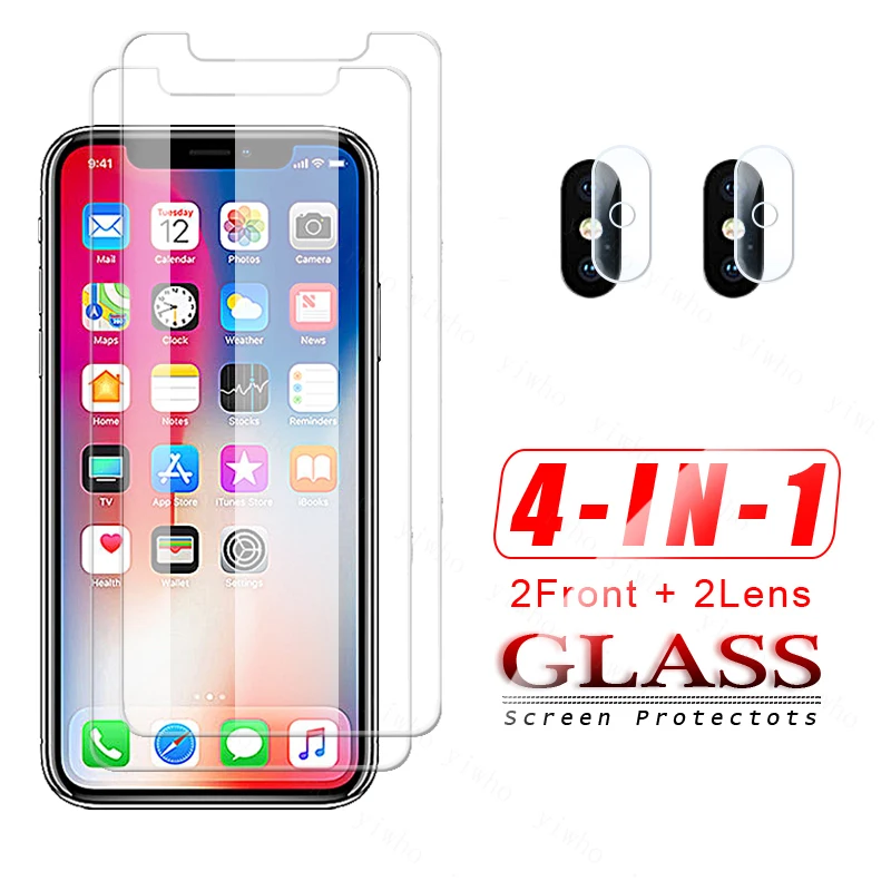 

Protective Glass on For IPhone 11 12 Pro XR X XS Max Screen Protector on IPhone 7 6 8 6s Plus 5 5S SE 2020 Camera Lens Soft Glas