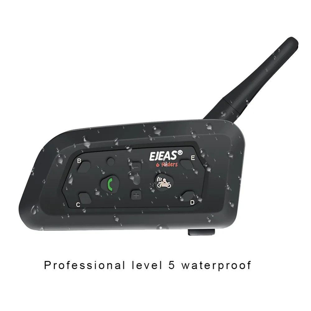 EJEAS 2PCE V6 мотоцикл домофон Bluetooth Мото гарнитура Шлемы гарнитуры записывающие