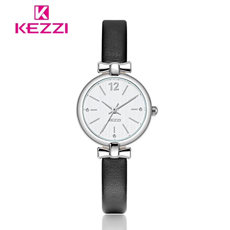 Kezzi брендовые модные трендовые женские кожаные кварцевые часы простые