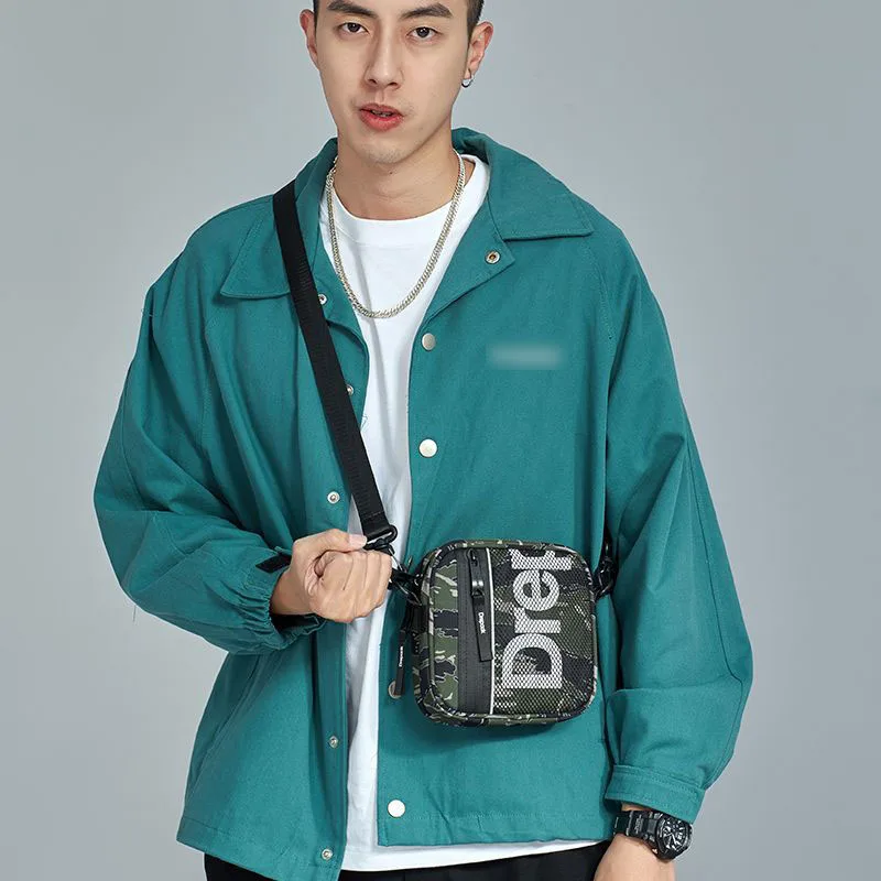 

Men's large-capacity lightweight men's shoulder bag women's diagonal bag pockets waterproof casual small square bag black canvas