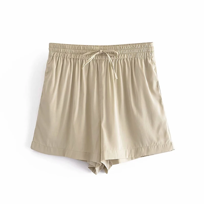 

WXWT Za Fashion Women Solid Casual Shorts Set 2021 Summer New 2 Piece Set Shirt and Shorts DWDD87350