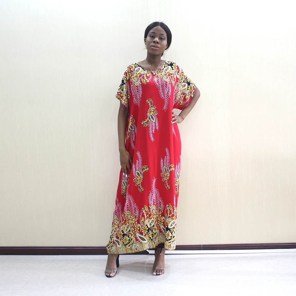 Dashikiage Новое поступление модный дизайн Африканский Дашики Желтый Чистый хлопок Цветочный элегантный повседневный Африканский Дашики женское платье