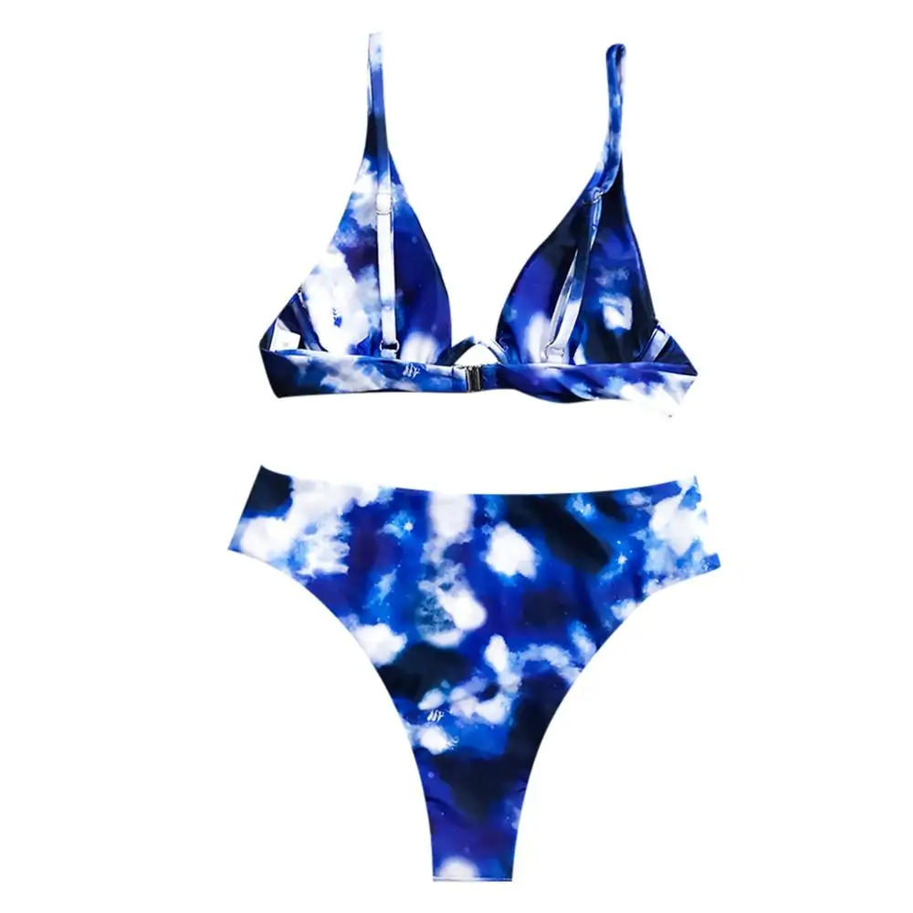 Размера плюс сексуальное бикини 2020 пуш-ап комплект синий Купальники Для женщин