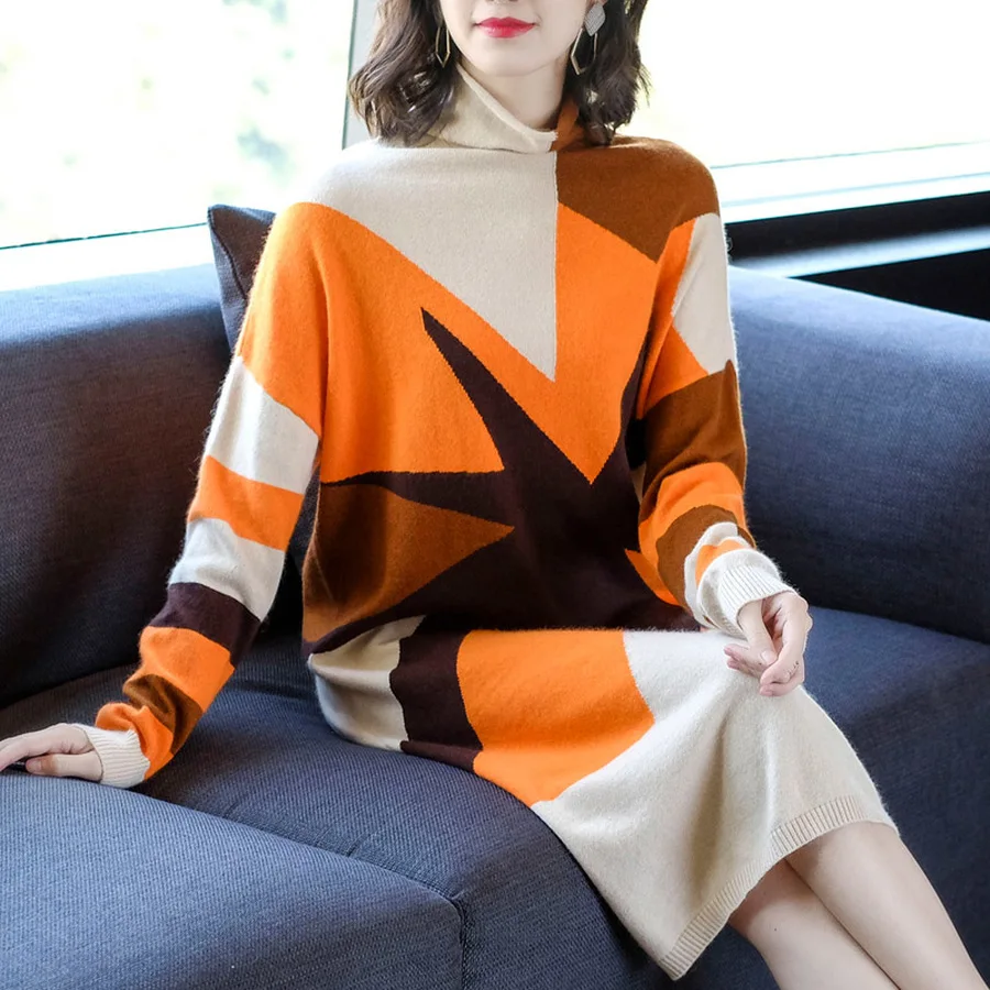 2021 Ретро хлопок миди платья Сезон весна осень Новый 3XL размера плюс с длинным