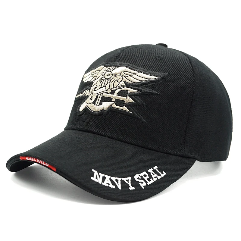 navy seal black Новая брендовая мужская тактическая бейсбольная кепка Eagle SWAT, армейская бейсболка, хлопковая кепка, Регулируемая Мужская Уличная Бейсболка Кепка Gorras - Цвет: navy seal black