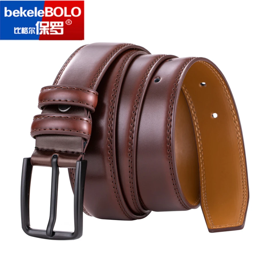 

Genuine Leather Belt for Men Strap Luxury Classic Pin Buckle Male Belt 3.3cm High Quality Ceinture Homme Dropshipping