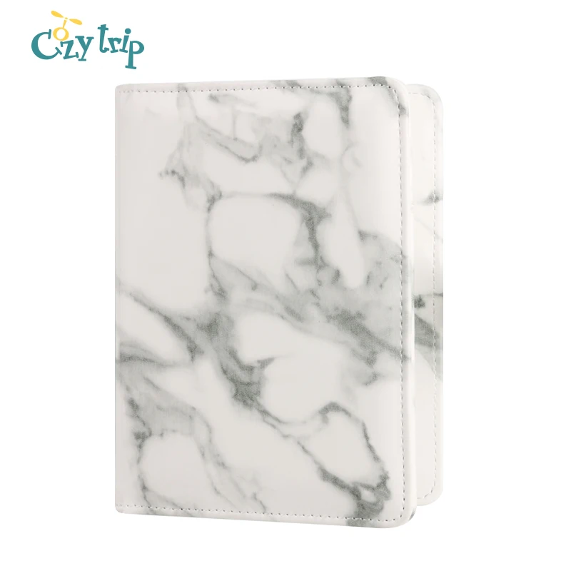 Мраморный чехол для паспорта в скандинавском стиле кожаный с RFID блокировкой