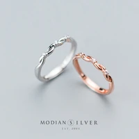 modian hot radiant zircon geometric twist open adjustable sterling silver 925 ring for women luxury wedding gift fine jewelry