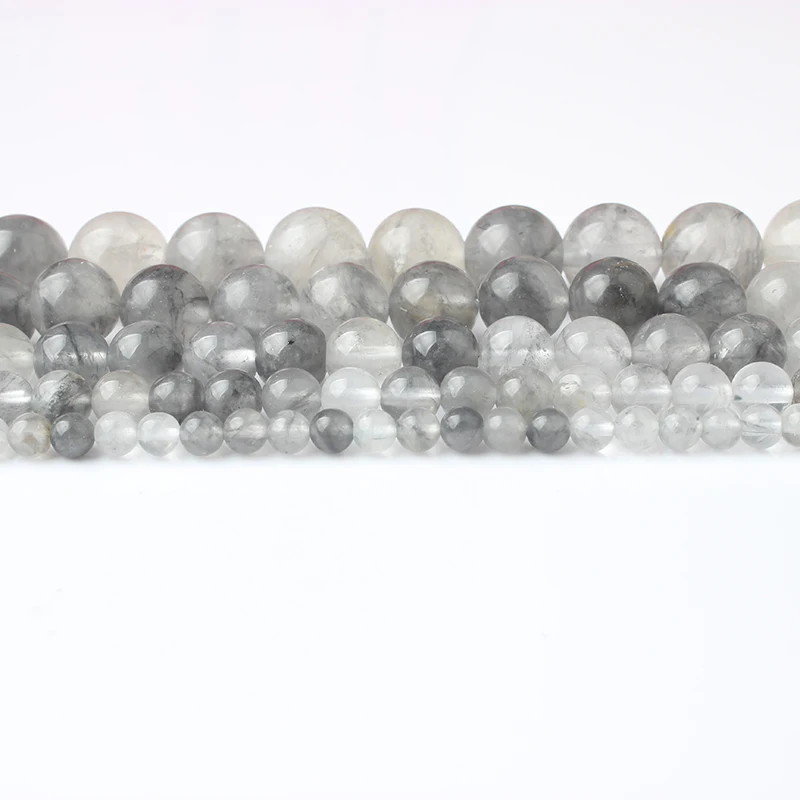 Модные натуральные ювелирные изделия LanLi 6/8/10/12 мм бусины с серыми кристаллами в