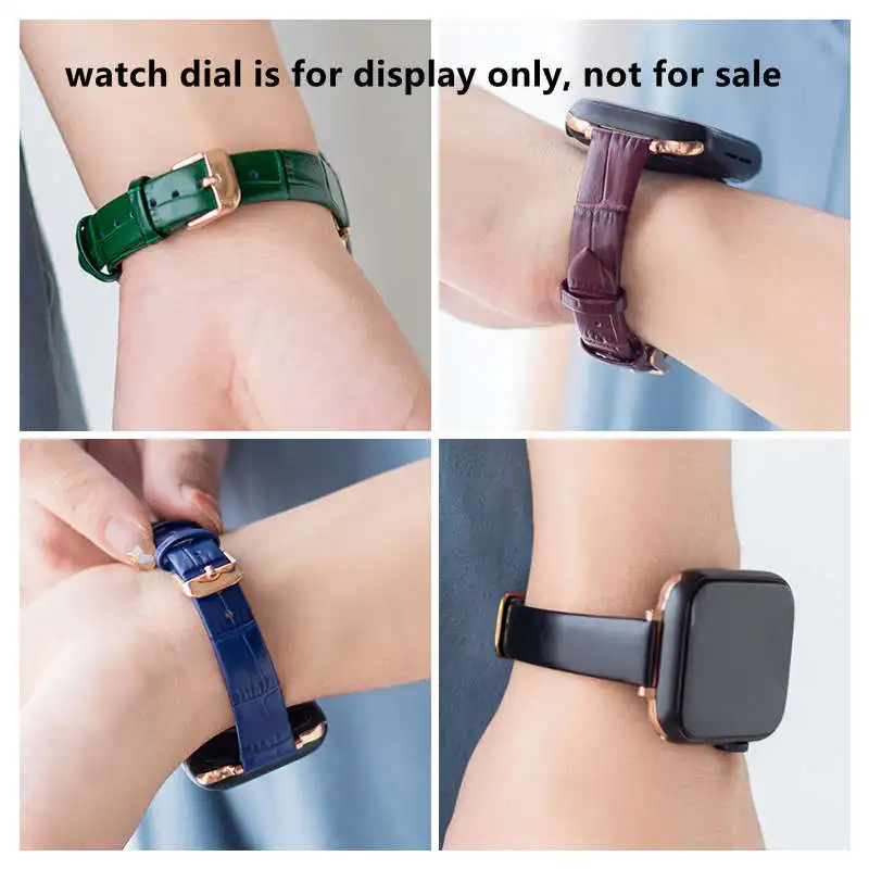 38mm 40mm 42mm 44mm Small Waist Women's First Layer Leather ins Fengsen Series Strap Suitable For Apple Watch