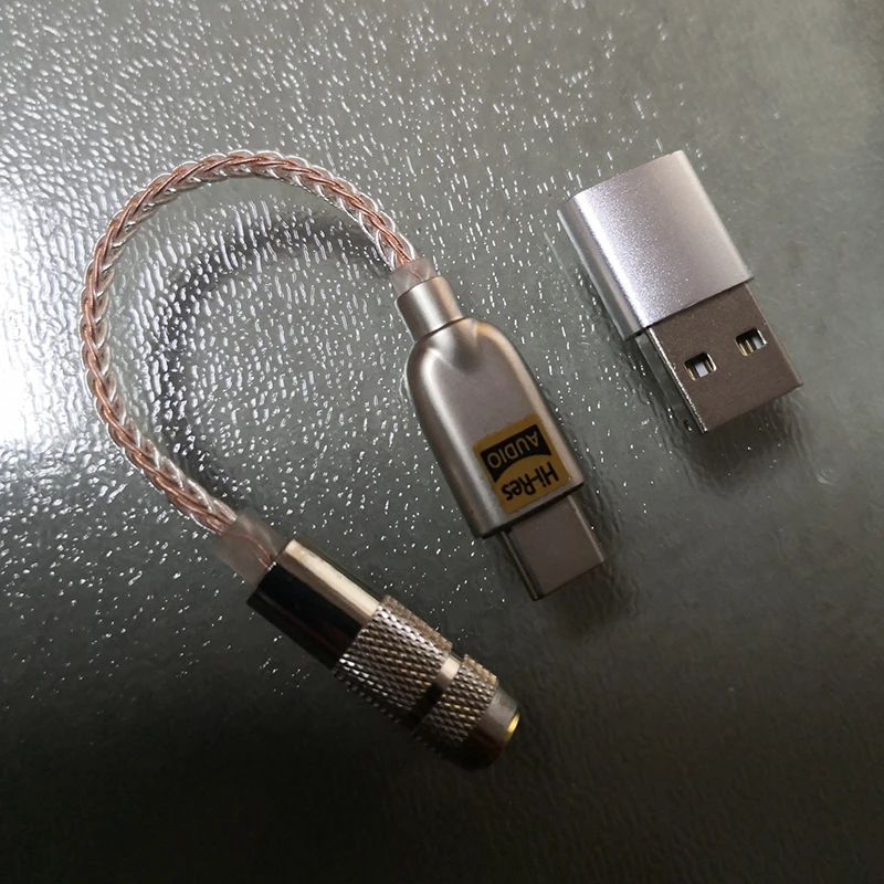 

Portable Headphone Amplifier CS4313 Decoding DAC Type C/ Lightning 8 Cores Sterling Silver For Android PC 384K 32bit DSD 256