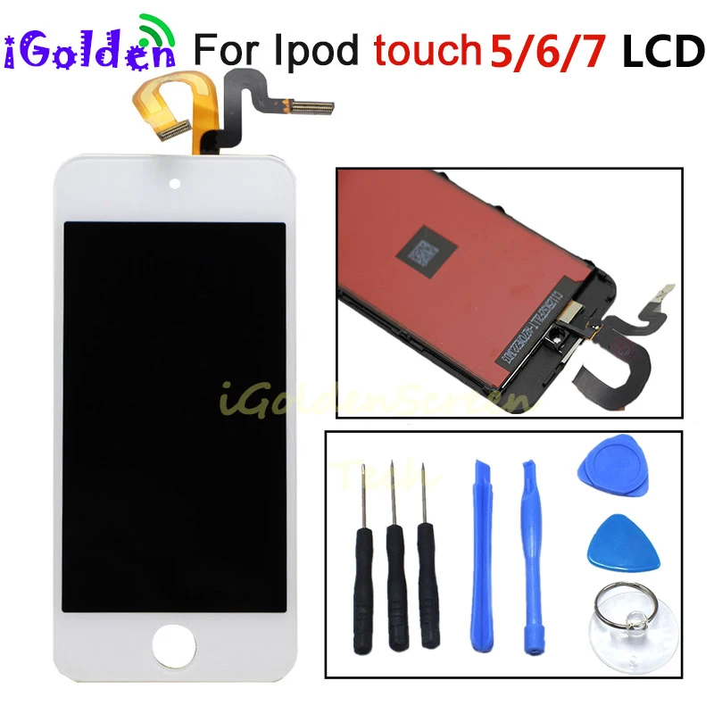Сенсорный ЖК экран для iPod Touch 5 6 7 поколения черно белый|Экраны мобильных