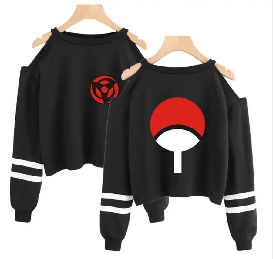 

Sweatshirt Akatsuki Sasuke Hoodie Autumn Winter Strapless Shoulder Kids Female Aesthetic Clothes 3D Pullover Sweatshirt Kakashi