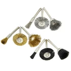 Ротационные щетки из стали и пластика, мини-дрель, полировка, полировка, колеса 3,2 мм, 18 дюйма, шпиндель для вращающегося инструмента Dremel, 9 шт.