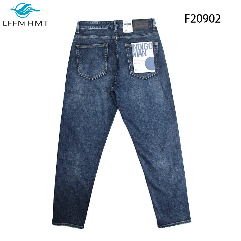 

Men High Quality Jeans Winter New Fashion Thick Vintage Print Pocket Straight Blue Denim Pant Cowboy Japan Style Premium Trouser