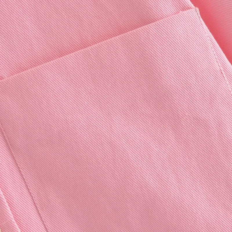 

Women Casual Long Sleeve Pocket Pink Blouse Female Summer 2021 Collared Oversize Shirt Ladies Fashion Button Up Top BHN0748