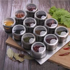 Прозрачной крышкой баночка для специй на магните Нержавеющаясталь специй хранения контейнерные горшки Кухня приправа держатель набор кухонной утвари банка для специй