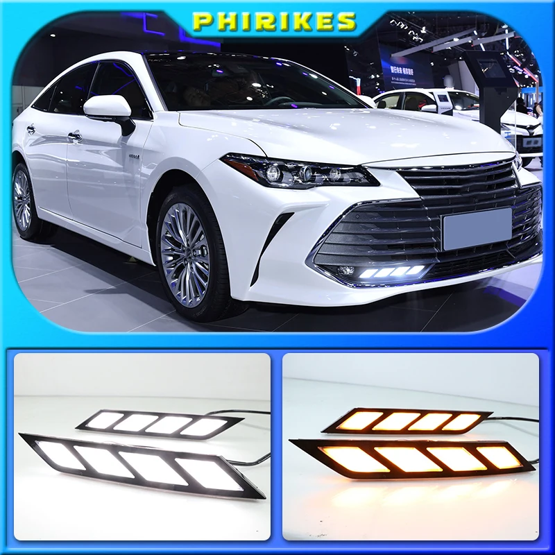 

Car 1Pair DRL For Toyota Avalon 2018 2019 Dynamic Yellow Turn Signal Relay Car Driving Lamp LED Daytime Running Light