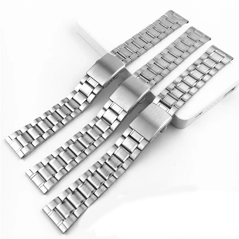 

Silver Gold Men Watch Band Strap Stainless Steel Deployment Clasp Wrist Women Band 12mm 14mm 16mm 18mm 20mm 22mm Accessories