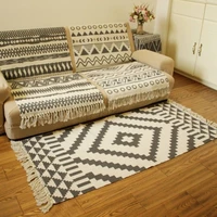 nordic cotton and linen rugs home living room sofa coffee table blanket bedroom long bed mat doormat machine washable