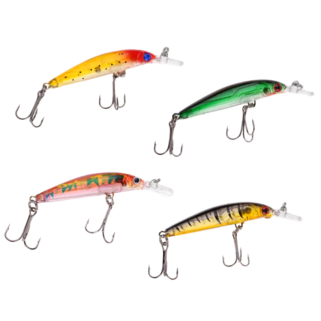 

4pcs Hard Fishing Lures Bass Crankbait Tackle for Pikes/Bass/Trout 7cm