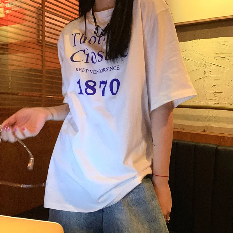 Женская футболка с коротким рукавом универсальная летняя в стиле Харадзюку