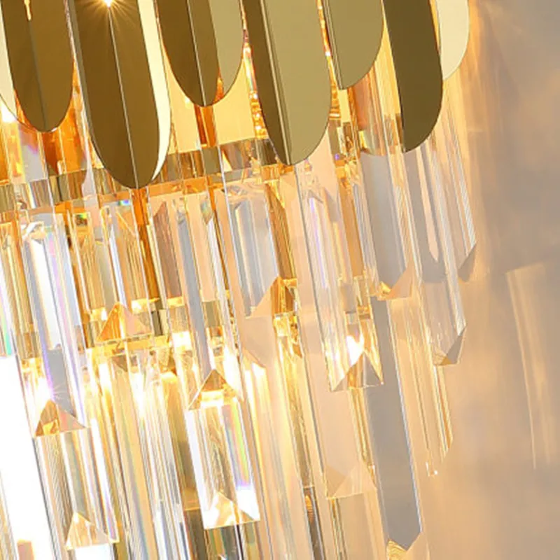 Современный прикроватный настенный светильник с золотыми кристаллами