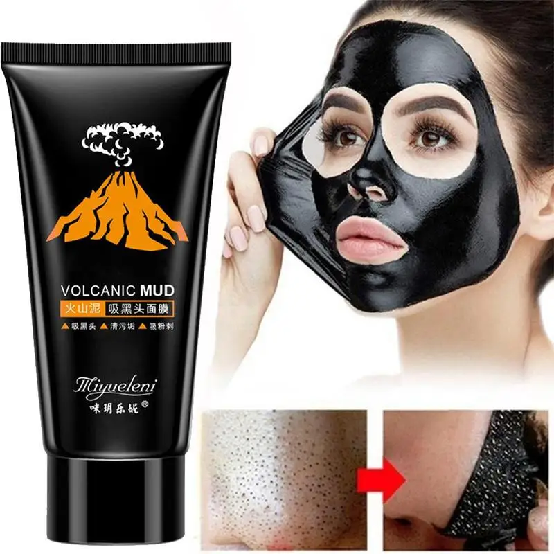 

Black Volcanic Mud Blackhead Mask Moisturizing Glycerin Pores Horny Bamboo Mask Absorbs Softens Charcoal R9B5