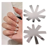 9 shapespc 2021 new french style nail stainless steel plates model polishing manicure diy tools salon crystal nail template