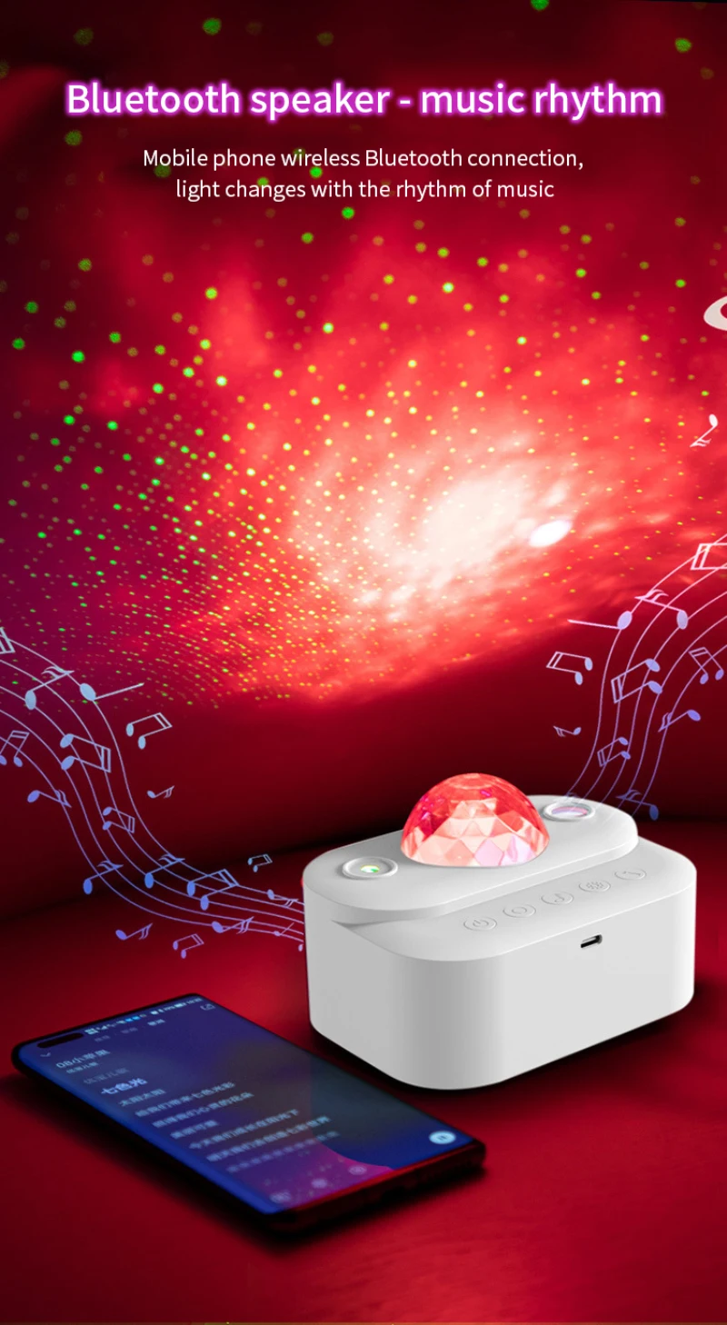 Лампа-проектор звездное небо вращающаяся с Bluetooth | Электроника