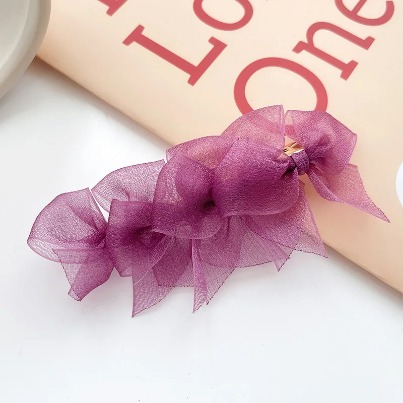 

Bow Hairpin Back Head Korean Tulle Black Lace Super Fairy Trend Japanese Girl Side Clip Side Children's Headdress