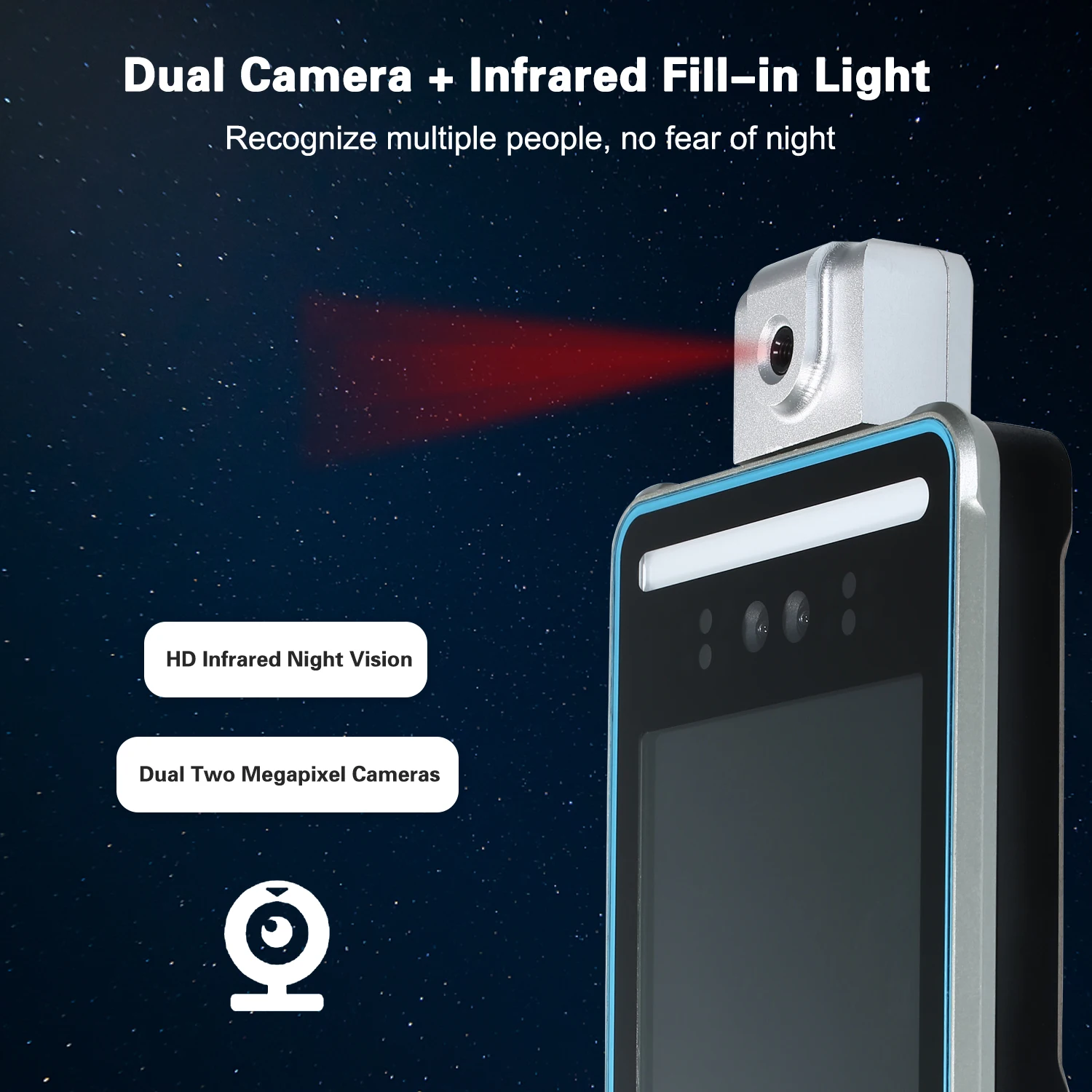 

Intelligent Access Control Attendance Machine Dual Camera Face Recognition Non-Contact Temperature Measurement Detector