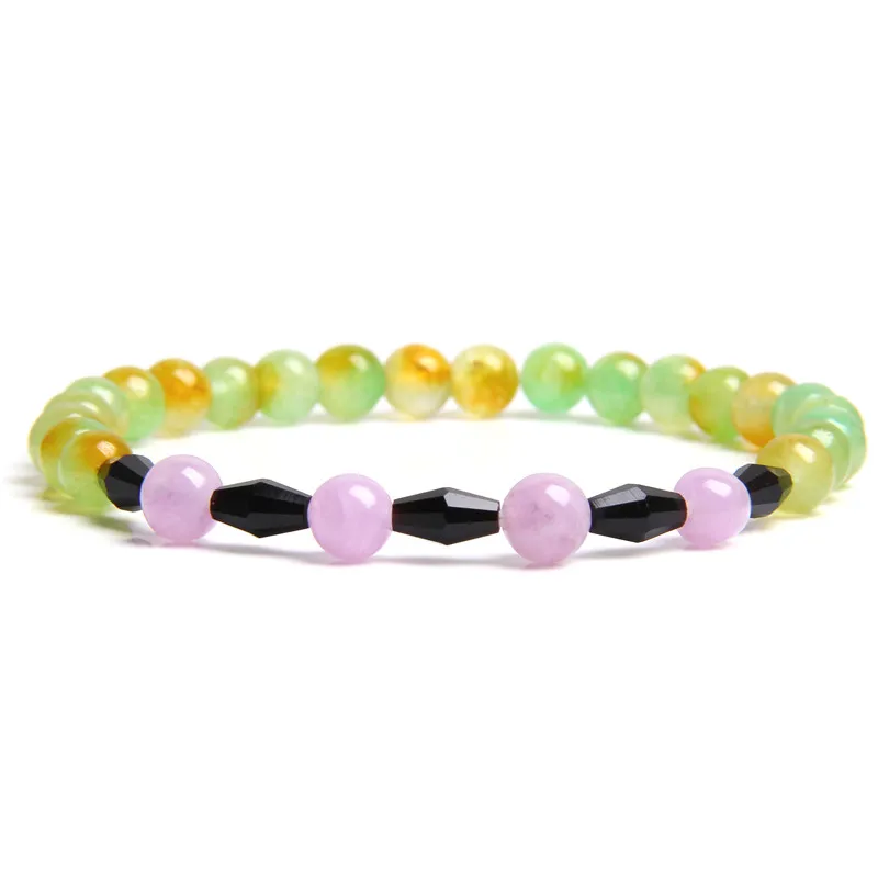 Розовый кварцевый камень браслет Femme натуральные браслеты с бусинами из камня