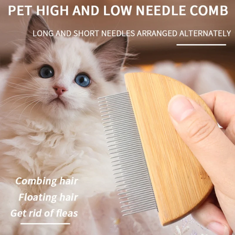 

New Dog Supplies Pet Accessories Dog Cat Hair Removal Comb Wooden Clean Beauty Teeth / Long & Short Comb Tools Dropship 2021