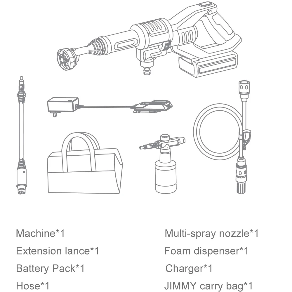 [В наличии] JIMMY JW31 беспроводной автомобильный промывочный пистолет моющий