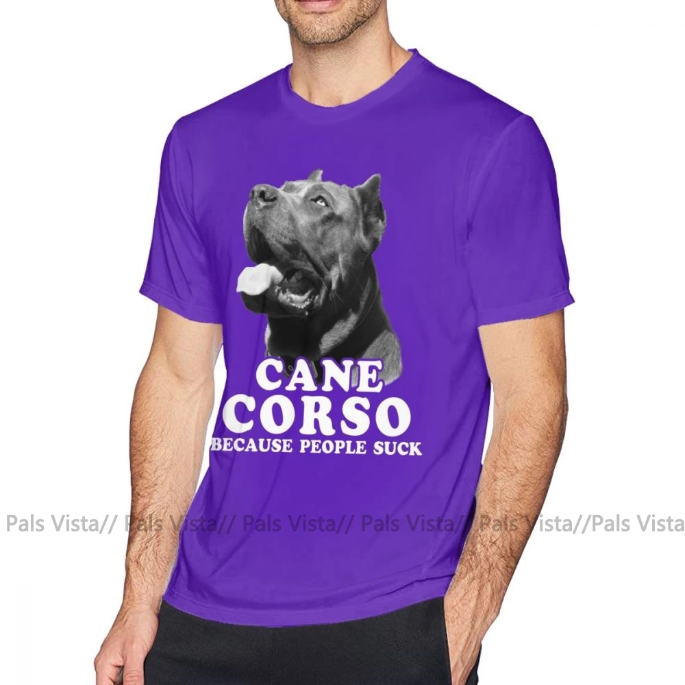 Cane Corso футболка Cane Corso потому что люди футболка с надписью Suck Graphic хлопковая футболка плюс размер Мужская модная футболка с коротким рукавом - Цвет: Фиолетовый
