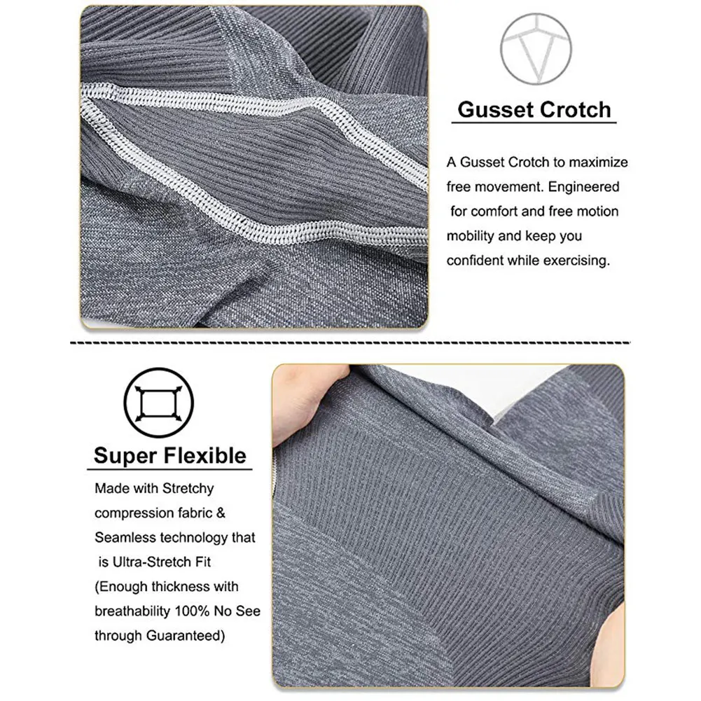 Женские Бесшовные Леггинсы для йоги с завышенной талией компрессионные брюки