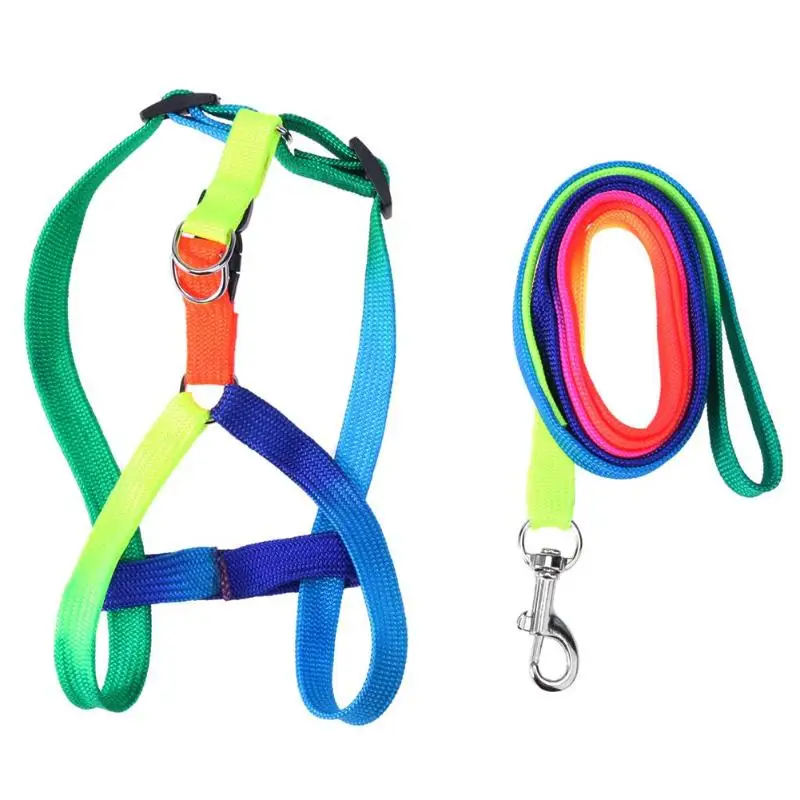 Красочный регулируемый нейлоновый ошейник для собак поводок домашних животных
