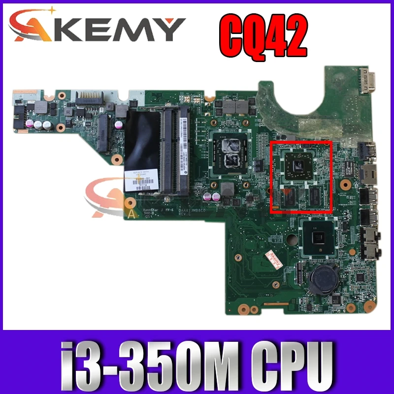 Материнская плата для ноутбука HP G42 CQ42 CQ62 DAAX1JMB6C0 634649-001 с процессором i3-350M HD6370M 512 МБ