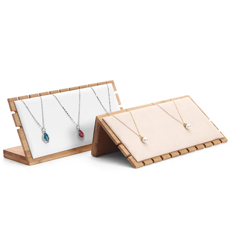 Подвесной Держатель для ожерелья из бамбука черный/белый/бежевый цвета