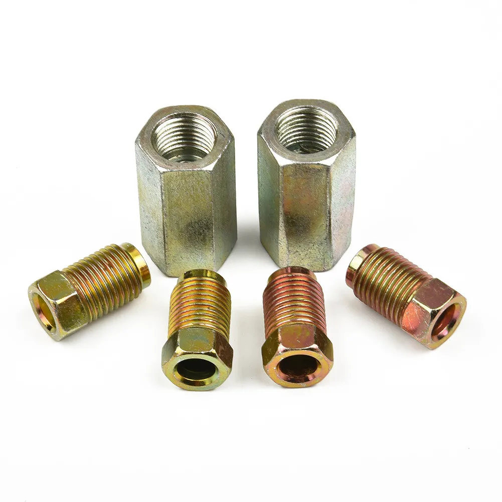 

Brake Pipe 2 Qty 2 Way Female Connector With 4 M10 10mm Male Nuts 3/16 " Union Brake Pipe Fittings