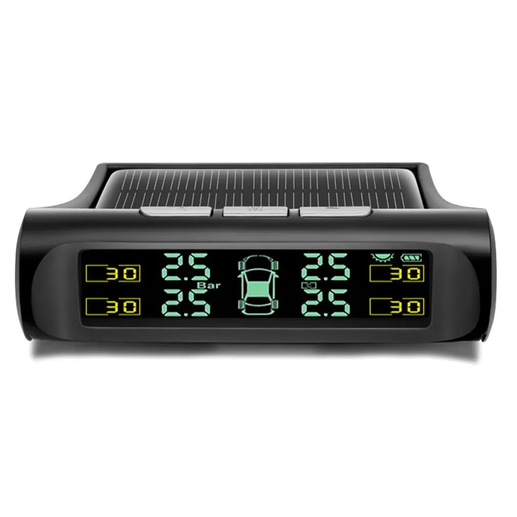 Датчик давления в шинах TPMS зарядка от солнечной энергии цифровой ЖК-дисплей