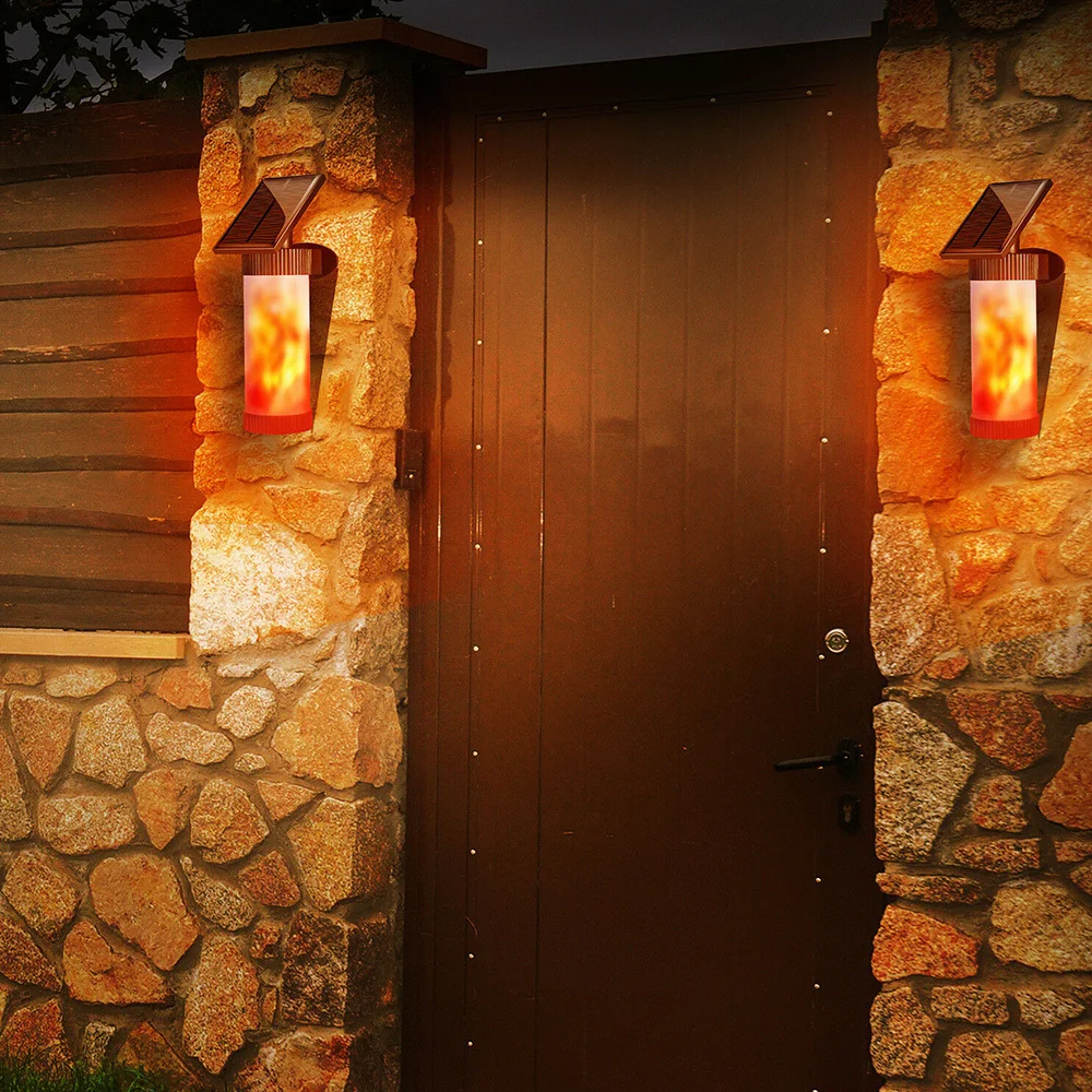 Горячий светодиодный настенный светильник на солнечных батареях с мерцающим