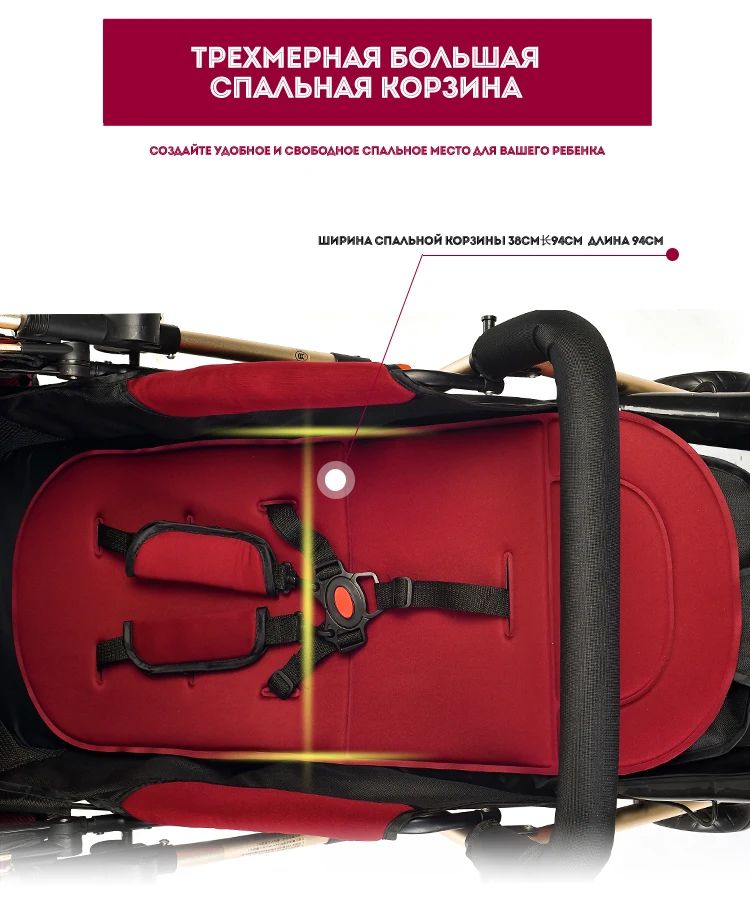 Коляска детская Двухнаправленная прогулочная коляска младенца складная переносная тележка Россия