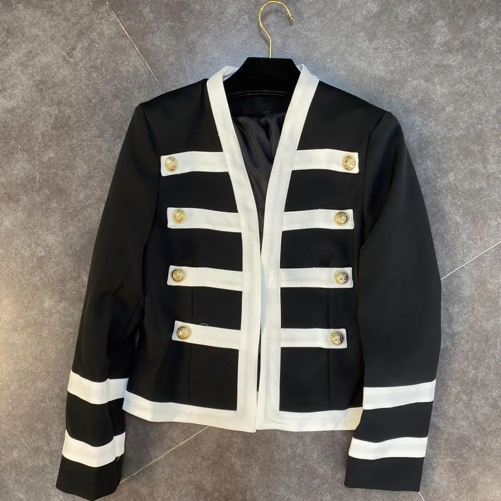 

Autumn New Spring Arrival Long Sleeve Double Breasted Cardigan Jacket White Black Vintage Retro V Neck Short Jacket Women Tops