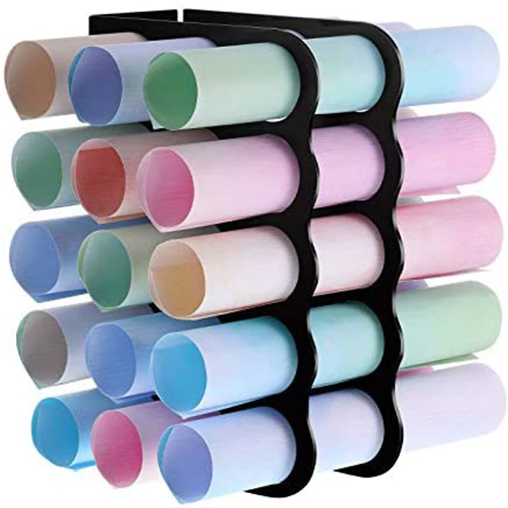 

15-Holes Vinyl Storage Rack Acrylic Storage Organizer Multiple Large Holes Display Stand For Vinyl Rolls And More