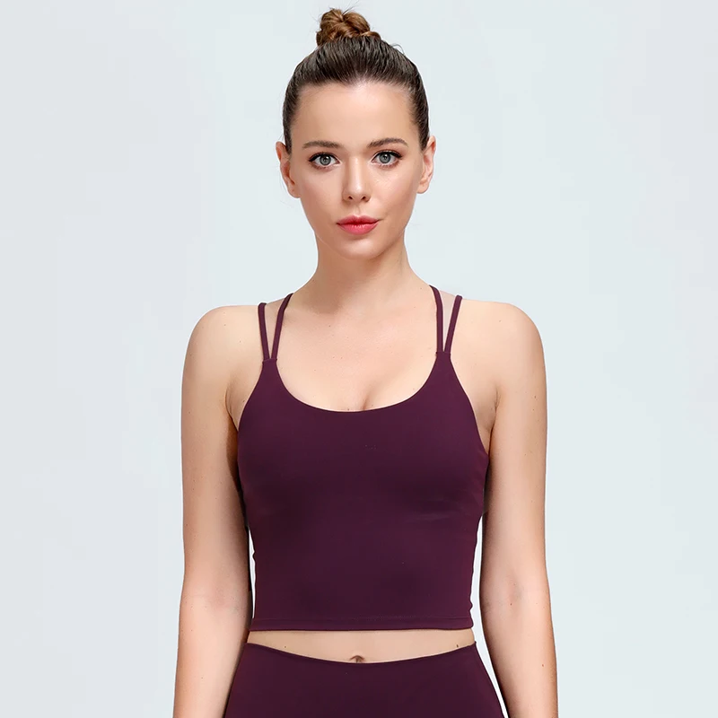 

PLUSLAND спортивный бюстгальтер Для Йоги Спортивные Для женщин Фитнес Femme тренировочные корсеты и бюстье Топ Беспроводной нижним бельём Seamless п...