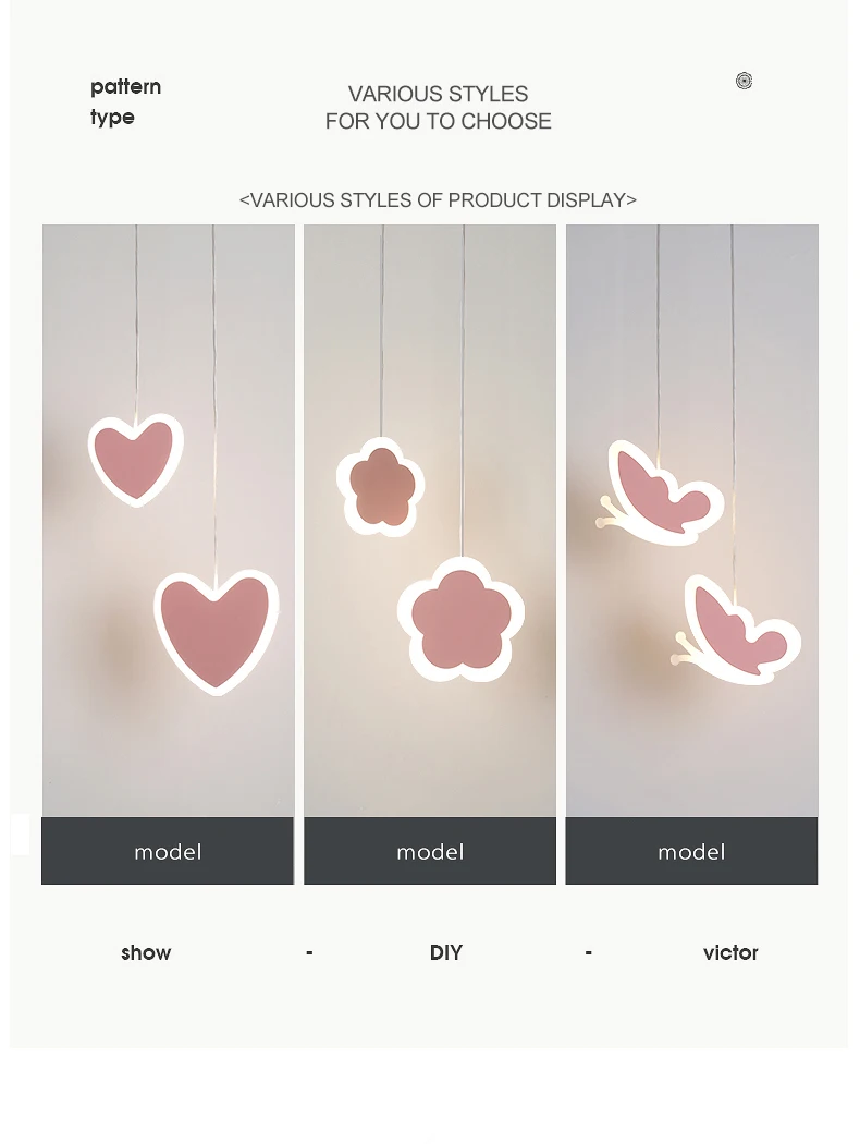 

Modern LED Pendant Chandelier for Children's Room Bedroom Bedside Hanging Chandelier Lighting for Dining Room Restaurant Lamp